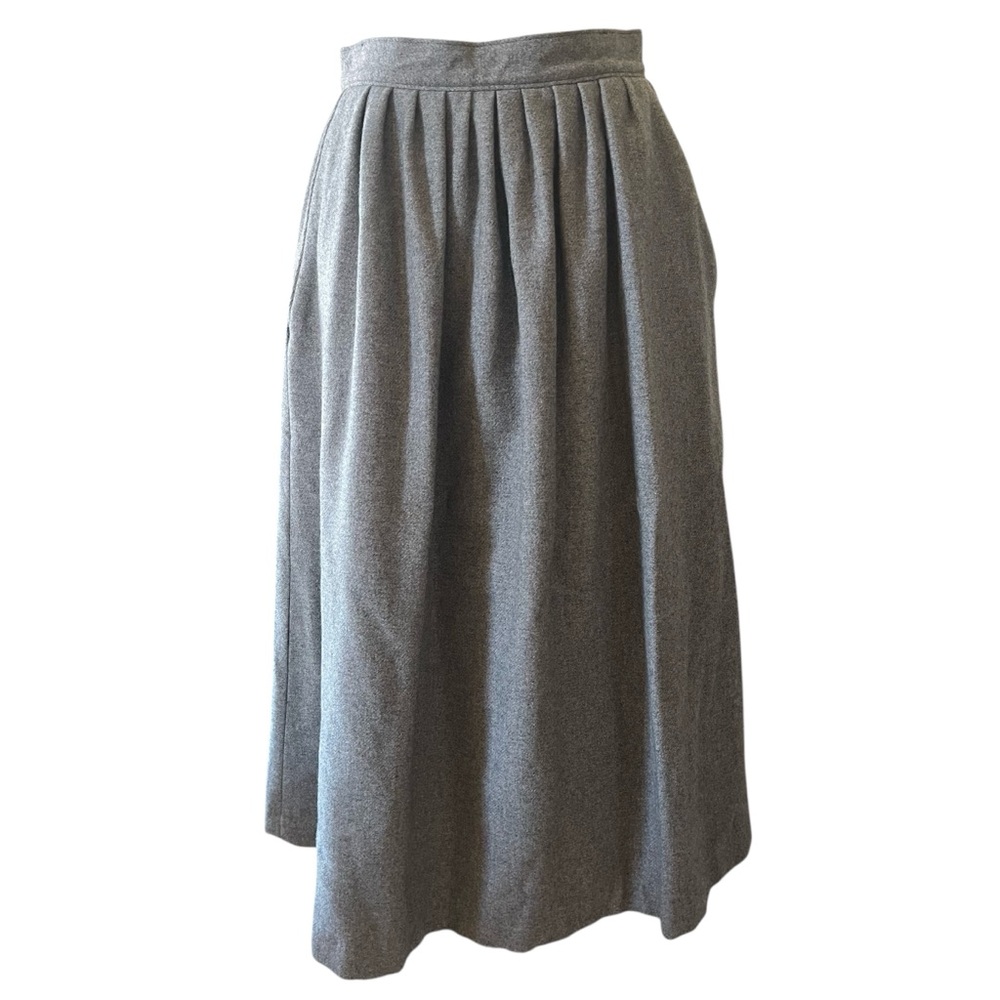 ❤️ VINTAGE Gray Wool Midi Skirt with Pockets - Picture 8 of 9